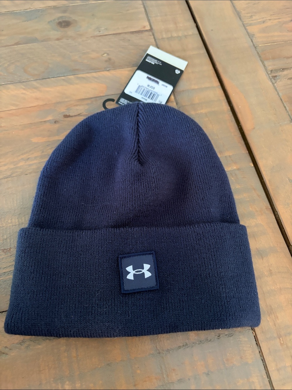 Under Armour Navy Folded Cuff Beanie with Logo Patch